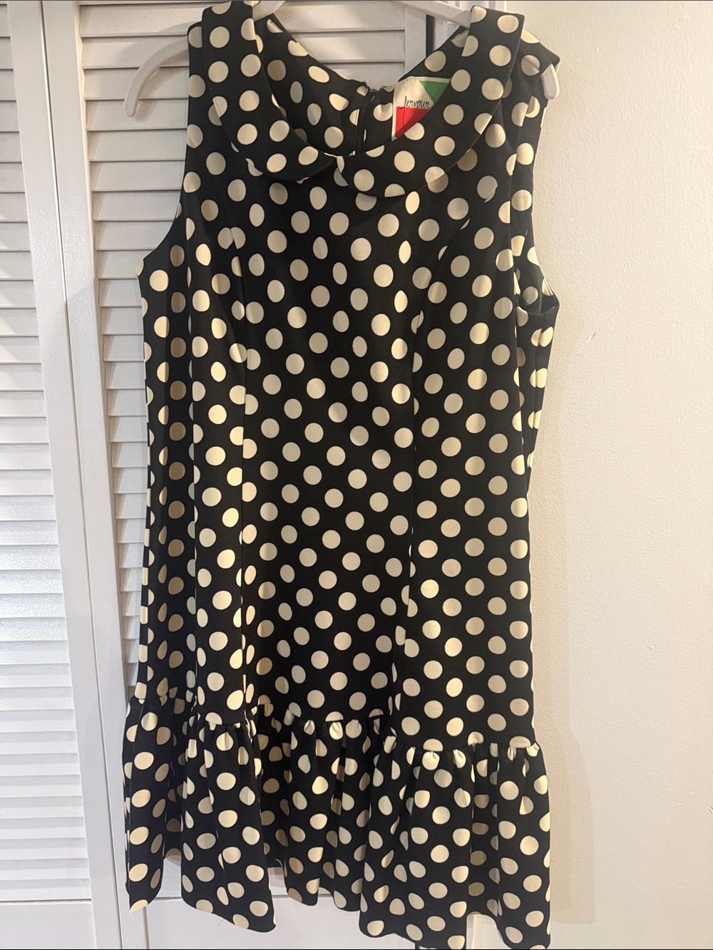 Fervour Polka Dot Sleeveless Ruffle Hem Kids Dress - Black & White L